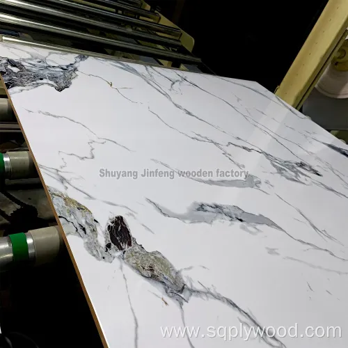 High Gloss Pet Coated Melamine MDF Marble Color UV Sheet